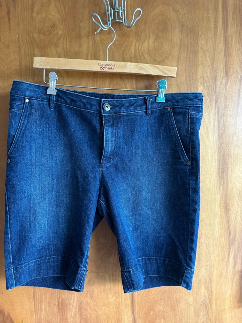 Apt. 9 Women's Dark Blue Denim Bermuda trouser Shorts